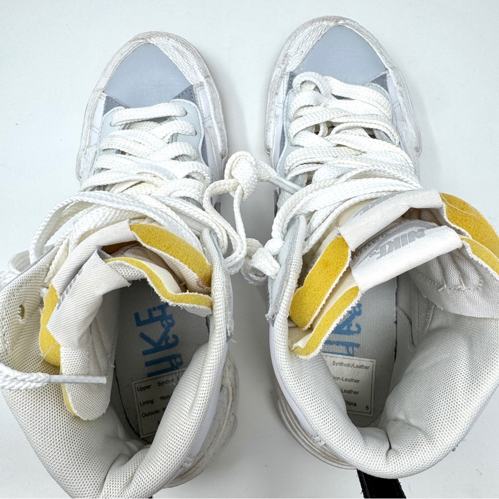Nike sacai x Blazer Mid White Grey Tennis Shoe Sneakers - Picture 6 of 14